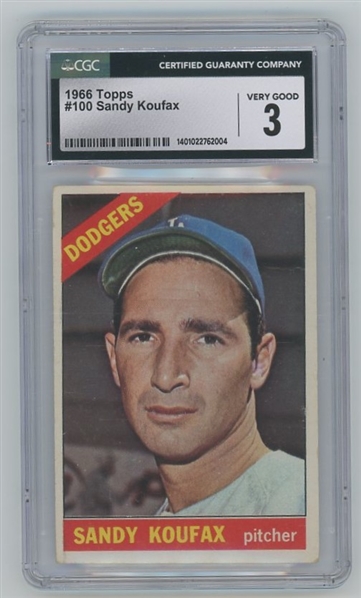 1966 Topps Sandy Koufax #100 CGC 3 Very Good