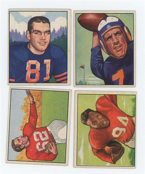 Lot of 10 1950 Bowman Football Cards with 4 HOF