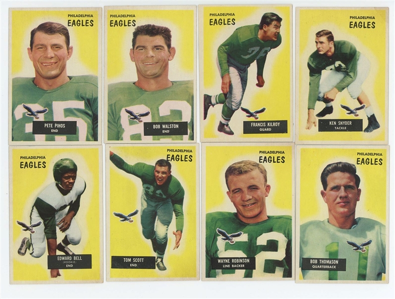 Lot of 15 Different 1955 Bowman Football Philadelphia Eagles