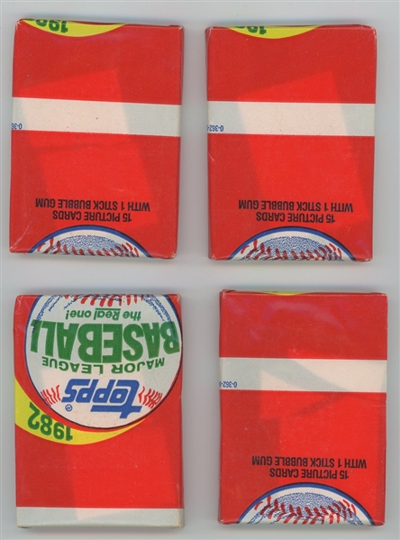 1982 Topps Lot of 4 unopened miswrapped packs