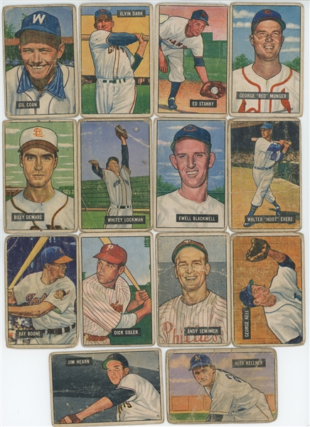 1951 Bowman Low Grade Starter set 97/324 w/ stars and high numbers