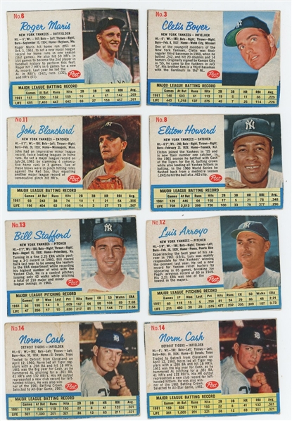 1962 Post 47-card lot (39 different) including HOF Harmon Killebrew (twice), Duke Snider, Ed Mathews, and Robin Roberts (LOW GRADE)