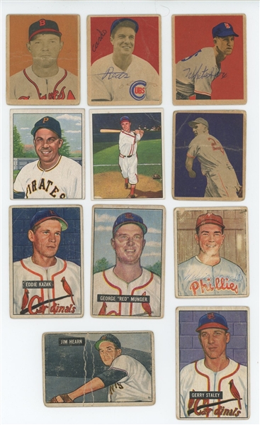 1949, 1950, 1951, 1952 Bowman 31-card Baseball lot (LOW GRADE)