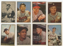 1953 Bowman 11-card lot (including one Black and White) (LOW GRADE)