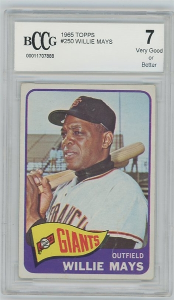 1965 Topps Willie Mays #150 Beckett BCCG 7 VG or better