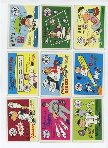 1970 Fleer Laughlin World Series Blue Backs Lot of 27 cards (24 different) Most LOW GRADE a few Mid-Grade