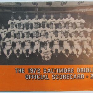 1972 Baltimore Orioles v. New York Yankees Scorecard