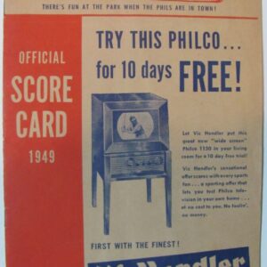 St Louis Cardinals v. Philadelphia Phillies Scorecard 1949