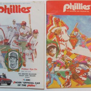 Lot of 2 Philadlephia Phillies Scorecards 1973 & 1975