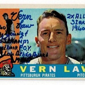 1960 Topps Vern Law Signed and Inscribed Card