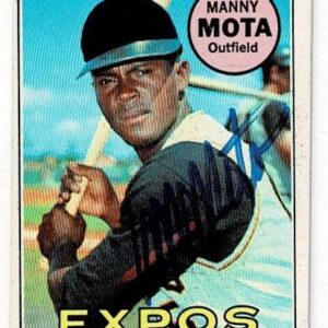 1969 Topps Manny Mota Signed Card