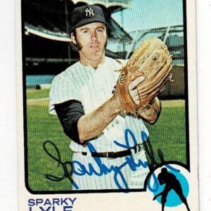 1973 Topps Sparky Lyle Signed Card