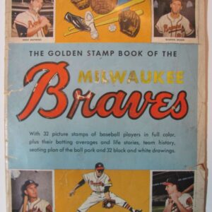 1955 Golden Stamp Book Milwaukee Braves Hank Aaron, Warren Spahn