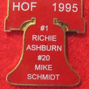 1995 Baseball Hall of Fame Liberty Bell Pin Mike Schmidt, Richie Ashburn