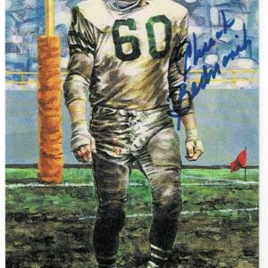 1992 Chuck Bednarik Signed Goal Line Art Postcard