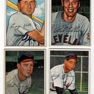 Lot of 32 1952 Bowman Baseball Cards w/ HOF Scrapbook Residue