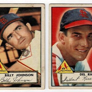 Lot of 2 1952 Topps Baseball Cards St. Louis Cardinals