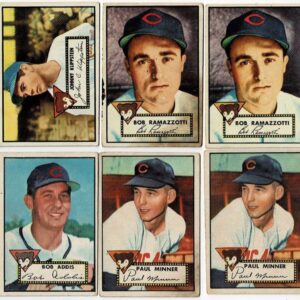 Lot of 6 1952 Topps Baseball Cards Chicago Cubs