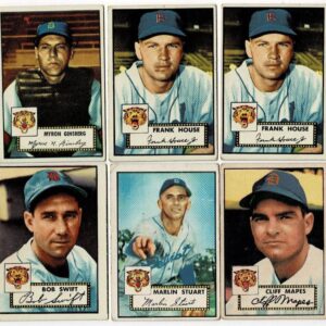 Lot of 10 1952 Topps Baseball Cards Detroit Tigers