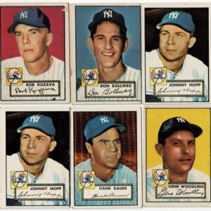 Lot of 10 1952 Topps Baseball Cards New York Yankees
