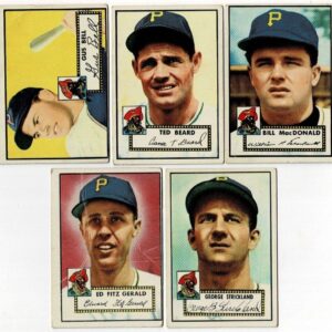 Lot of 9 1952 Topps Baseball Pittsburgh Pirates