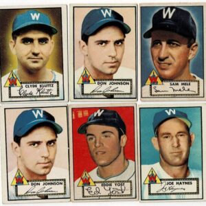 Lot of 10 1952 Topps Baseball Washington Senators