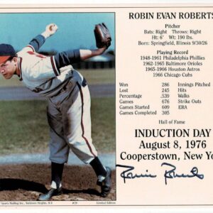 Robin Roberts Hand Signed Autograph Hall of Fame Induction Day 8x10