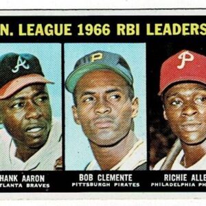 1967 Topps NL 1966 RBI Leaders Hank Aaron Roberto Clemente #242