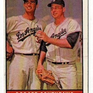 1961 Topps Baseball Dodger Southpaws Sandy Koufax #207