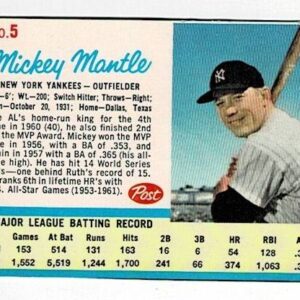 1962 Post Mickey Mantle #5 Life Magazine