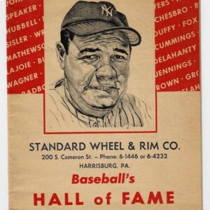 1952 Callahan Baseball's Hall Of Fame Booklet Records & Pictures Babe Ruth Cover