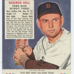 1952 Red Man Tobacco with Tab George Kell AL #13