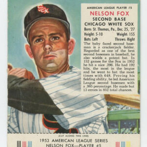 1953 Red Man Tobacco with Tab Nellie Fox AL #5