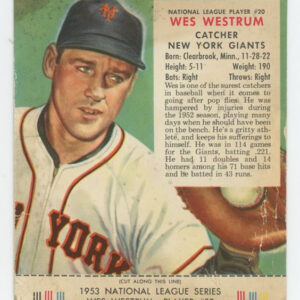 1953 Red Man Tobacco with Tab Wes Westrum NL #20