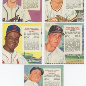 Lot of 5 1955 Red Man Tobacco without Tabs incl Warren Spahn, Hoyt Wilhelm