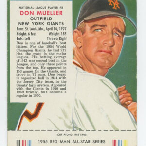 1955 Red Man Tobacco with Tab Don Mueller NL #8