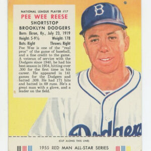 1955 Red Man Tobacco with Tab Pee Wee Reese NL #17
