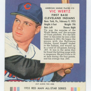 1955 Red Man Tobacco with Tab Vic Wertz AL #13