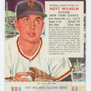 1955 Red Man Tobacco with Tab Hoyt Wilhelm NL #12