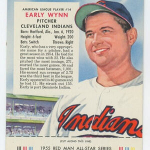 1955 Red Man Tobacco with Tab Early Wynn AL #14