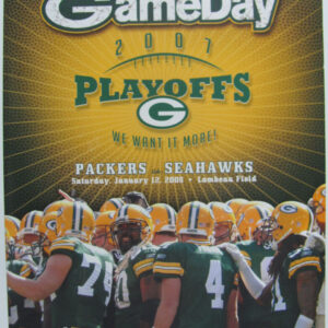 2007 Green Bay Packers vs Seattle Seahawks NFC Playoff Game Program w/ Ticket