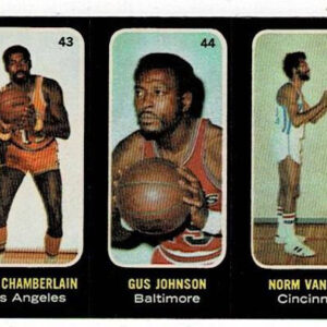 1971-72 Topps Trios Stickers #43-44-45 Wilt Chamberlain, Gus Johnson