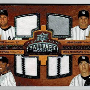 2008 Upper Deck Ballpark Collection JETER RIVERA GIAMBI WANG Quad Jersey Relic