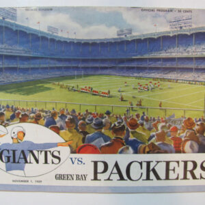 New York Giants at Green Bay Packers November 1, 1959 Program