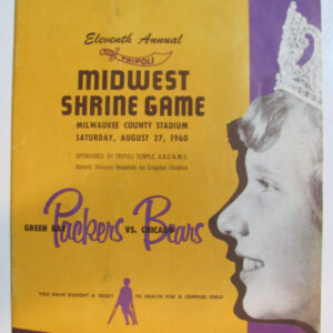 Chicago Bears at Green Bay Packers August 27, 1960 Midwest Shrine Game Program