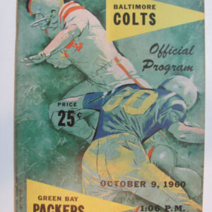 Baltimore Colts at Green Bay Packers October 9, 1960 Program