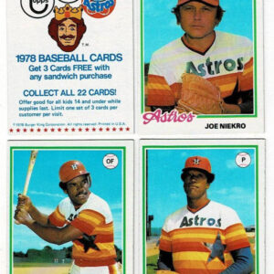 1978 Burger King Complete Set Houston Astros