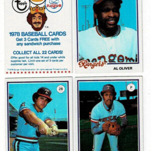 1978 Burger King Complete Set Texas Rangers