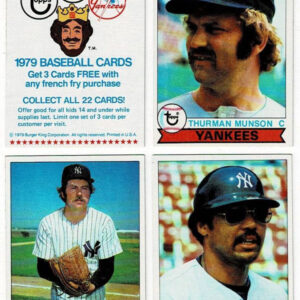 1979 Burger King Complete Set New York Yankees