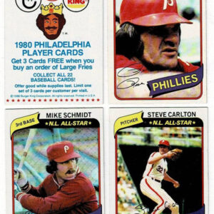 1980 Burger King Complete Set Philadelphia Phillies